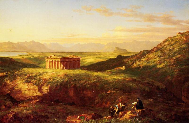 Thomas Cole Temple of Segesta with the Artist  Sketching France oil painting art